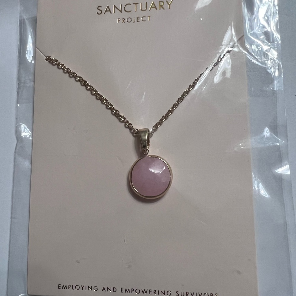 Nwt Sanctuary Project 18-20" Adjustable Necklace Rose Serenity Gold Pink Quartz